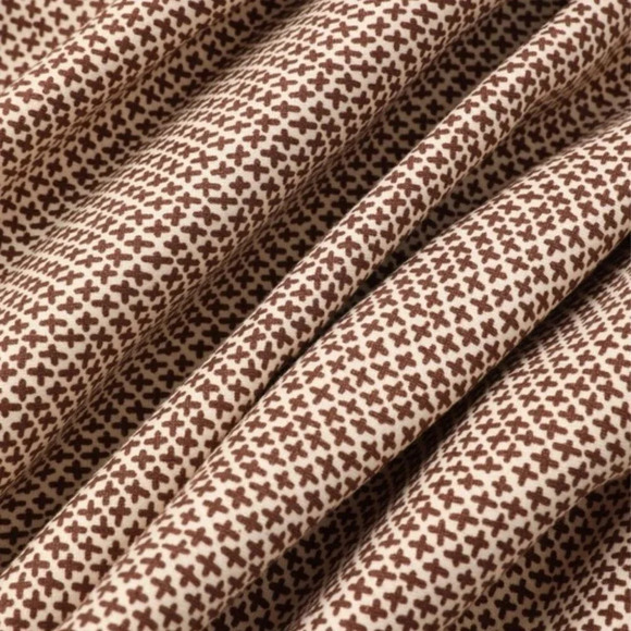 Cider Check Pattern Cut Out Long Sleeve  Dress Cream Brown Sz XS - Picture 2 of 9